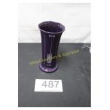 Vintage Plum Purple Fluted Vase