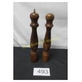 Tall Wood Pepper Mill & Salt Shaker Set