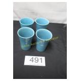 (4) Fiesta Turquoise Tumblers