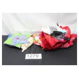 Assorted Potholders, Tree Skirt & Socks Lot