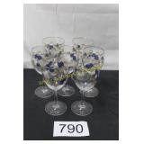 7 Pc. Decorated Wine Glass Set