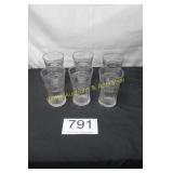 6 Pc. Pressed Glass Tumbler Set