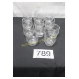 11 Pc. Etched Glass Stemware