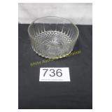 Pressed Glass Serving Bowl - Diamond Pattern