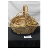 3 Piece Woven Wicker Basket