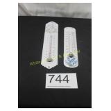 Set of (2) Floral Thermometers
