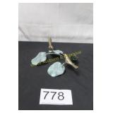 Brass Bird & Leaf Figurine