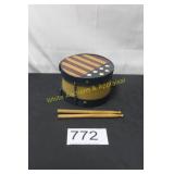 Decorative Patriotic Drum w/Drumsticks