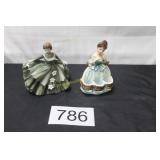 2 Pc. Porcelain Lady Figurines