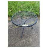 Wide Black Metal Patio Side Table