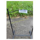 Black Metal Garden Stand w/Hooks