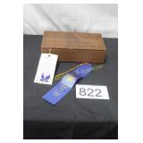 Vintage Wooden Advertising Box w/Fair Entry Tag