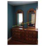 Large Triple Dresser w/Dual Arched Mirrors