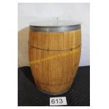 Vintage Wood Keg Accent Barrel w/Lid