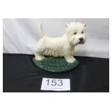 Cast Iron White Terrier Doorstop