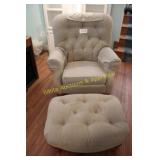 Oversize Tufted Armchair & Matching Ottoman