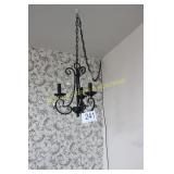 Wrought Iron 3 Light Crystal Chandelier