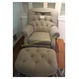 Oversize Tufted Armchair & Matching Ottoman