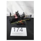 Black Scottish Terrier Christmas Ornament Trio