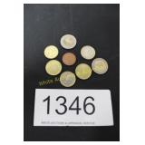 Lot of (8) Various Euro Coins