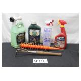Bulk Cleaning & Yard Supplies in a Blue Tote