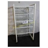 5-Tier Rolling Wire Basket Storage Cart Organizer