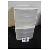 (2) Sterilite 3 Drawer Plastic Stacking Bins