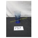 Blue Coca Cola Glass w/Embossed Logo