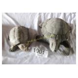 Pair of Concrete Garden Turtles
