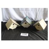 Set of (3) Primitive Wood Birdhouses