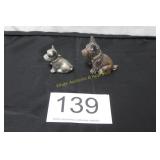 Pair of Miniature Metal Terrier Figurines