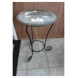 Mosaic Top Wrought Iron Side Table