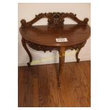 Ornate Carved Demi-Lune Console Table