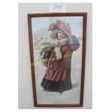 Vintage 'Christmas Gifts' Framed Lithograph