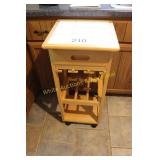 Rolling Tile-Top Kitchen Island Cart