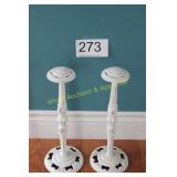 Pair of Ornate Cast Iron Hat Stands