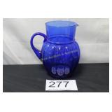 MCM Cobalt Ribbed Ball Pitcher