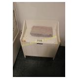 White Headboard Storage Bench w/Lift Top
