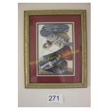 Framed Art Print Depicting Vintage Ladies Hats