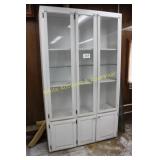 White Painted China Hutch w/Glass Shelving