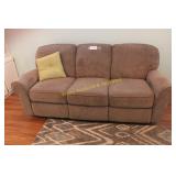 Brown Corduroy Reclining 3 Cushion Sofa