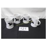 Set of (4) Fringe Studio Scottie Mugs