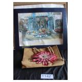 Misc. Decor - Metal Flower & Canvas Bag