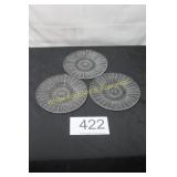 Stack of 3 Clear Glass Wheat Pattern Plates