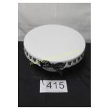 Modern White Ceramic Ribbon Cake Stand