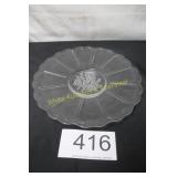 Elegant Serving Plate w/Raised Floral Center
