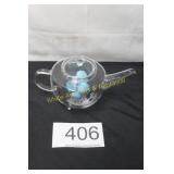 Modern Clear Glass Teapot w/Lid & Infuser Insert