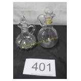 Pair of Vintage Clear Glass Table Cruets