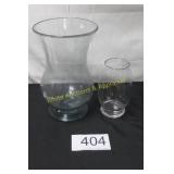 Large Clear Glass Hurricane & Oval Vases