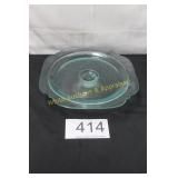 Vintage Green Depression Pedestal Cake Stand